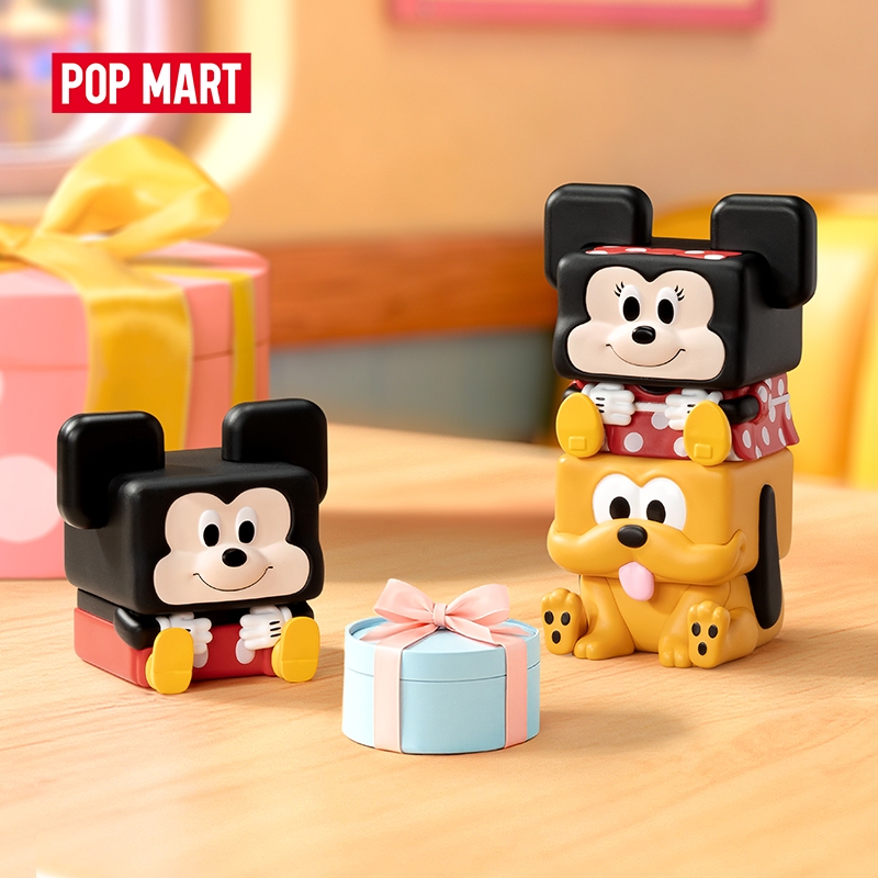 POP MART Disney Classics POP CUBE-1 Series Figures Blind Box Action ของเล่นรูปของขวัญวันเกิดของเล่นเด็ก