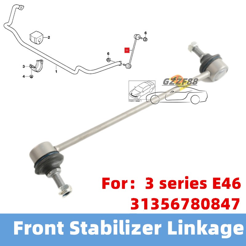 สําหรับ: Bmw 3 series E46 318i 325i 330i Stabilizer Linkage Torsion Bar Tie Rod Front balance bar L/