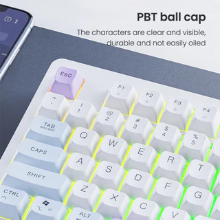 Xunfox คีย์บอร์ดไร้สาย RGB TK100 2.4GHz+บลูทูธ ออกแบบ 104 ปุ่ม Wireless Keyboard คีย์บอร์ดเกมมิ่ง คีย์บอร์ดไฟส่องสว่าง
