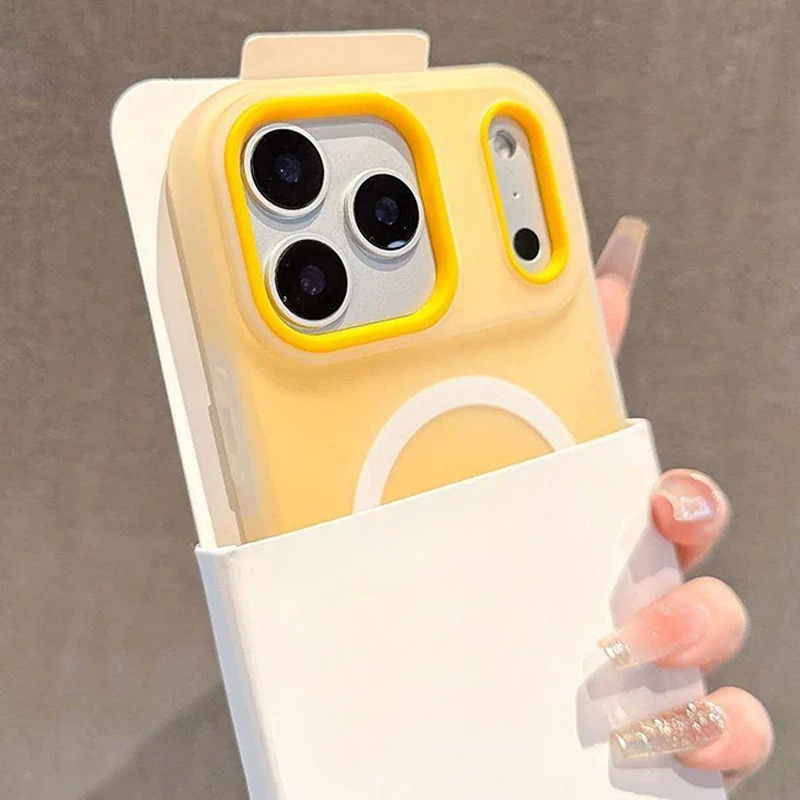 หรูหราสีลูกกวาด 2 IN 1 เคสแม่เหล็กสําหรับ iPhone 17 Air 16 15 14 13 12 11 Pro Max Plus สําหรับแม่เหล็กชาร์จไร้สาย Matte Cover