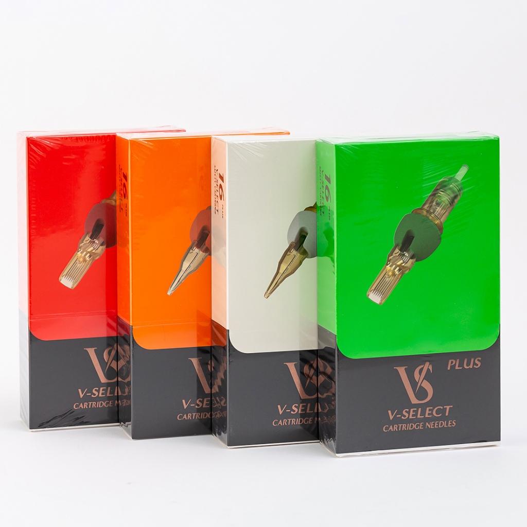 เข็มสักตลับสัก EZ V-Select #08 0.25มม #12 0.35 มม.รอบ Liner /Round Shader อุปกรณ์สัก Makup ถาวร 20 ชิ้น/กล่อง