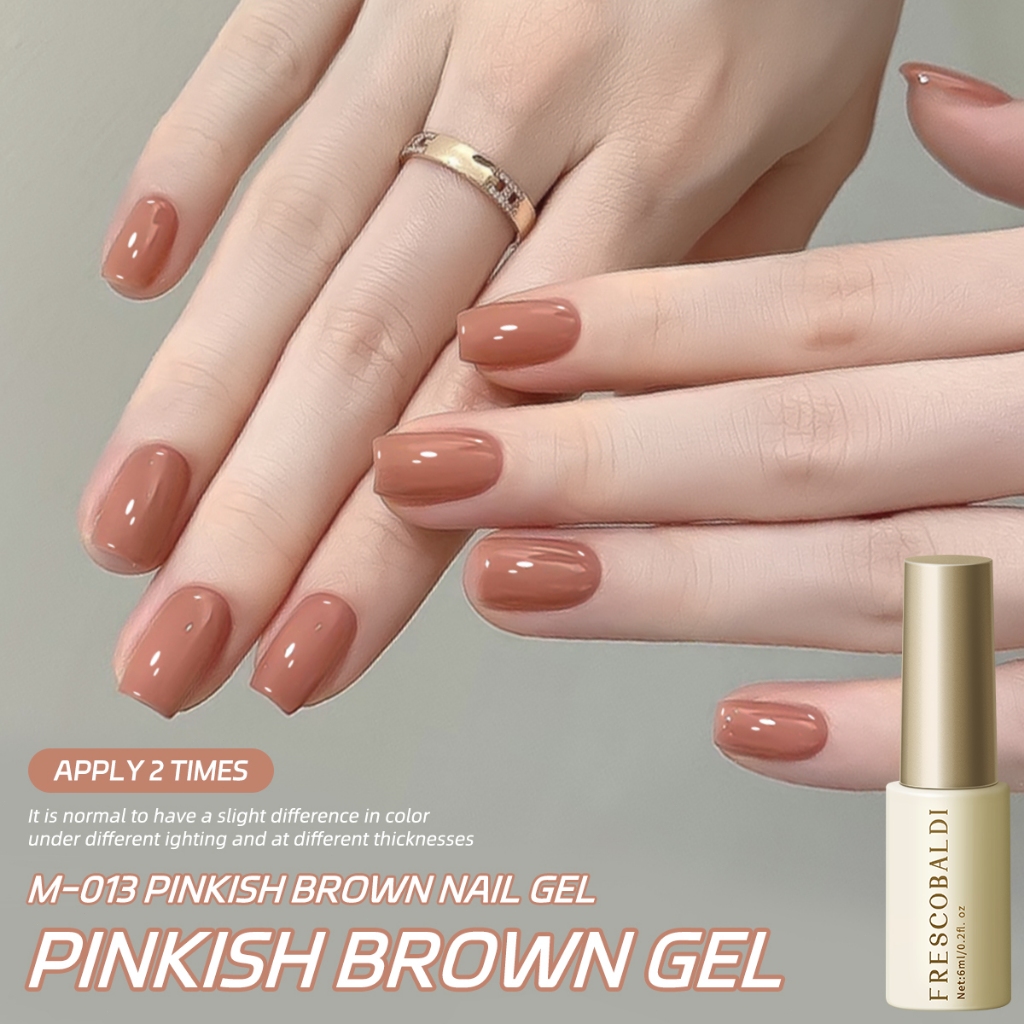 FRESCOBALDI 6ml สไตล์ใหม่สีชมพูสีน้ําตาลเจลยาทาเล็บแฟชั่นติดทนนานเหมาะสําหรับร้านทําเล็บและใช้ทุกวัน