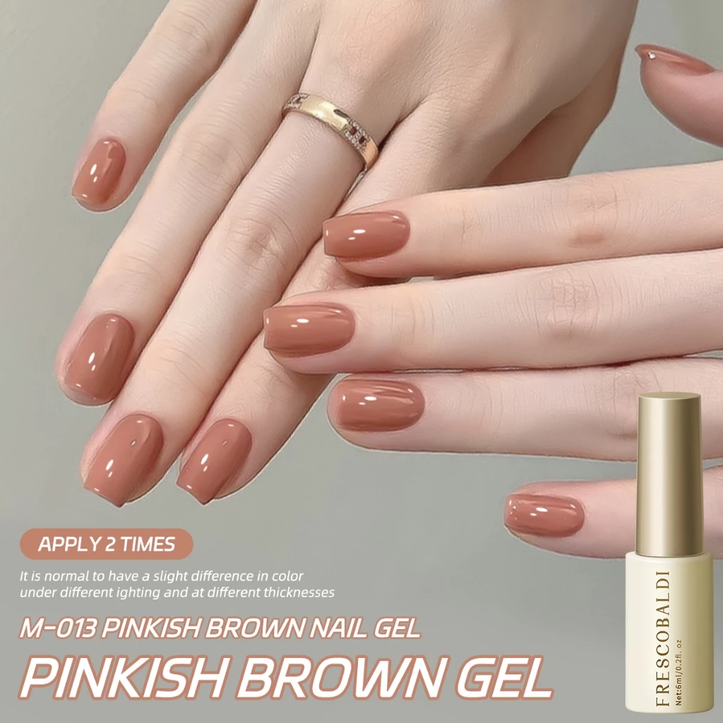 FRESCOBALDI 6ml สไตล์ใหม่สีชมพูสีน้ําตาลเจลยาทาเล็บแฟชั่นติดทนนานเหมาะสําหรับร้านทําเล็บและใช้ทุกวัน