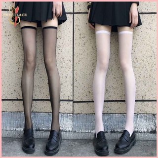 📢พร้อมส่งในไทย🚀ถุงน่องยาวเหนือเข่าสีดำ สタイล์กระชับ ถุงน่องเซ…