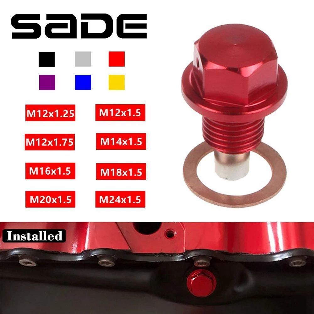 SADE M12x1.5 M12x1.25 น็อตท่อระบายน้ํามัน อลูมิเนียมอัลลอย M12x1.75 M14x1.5
