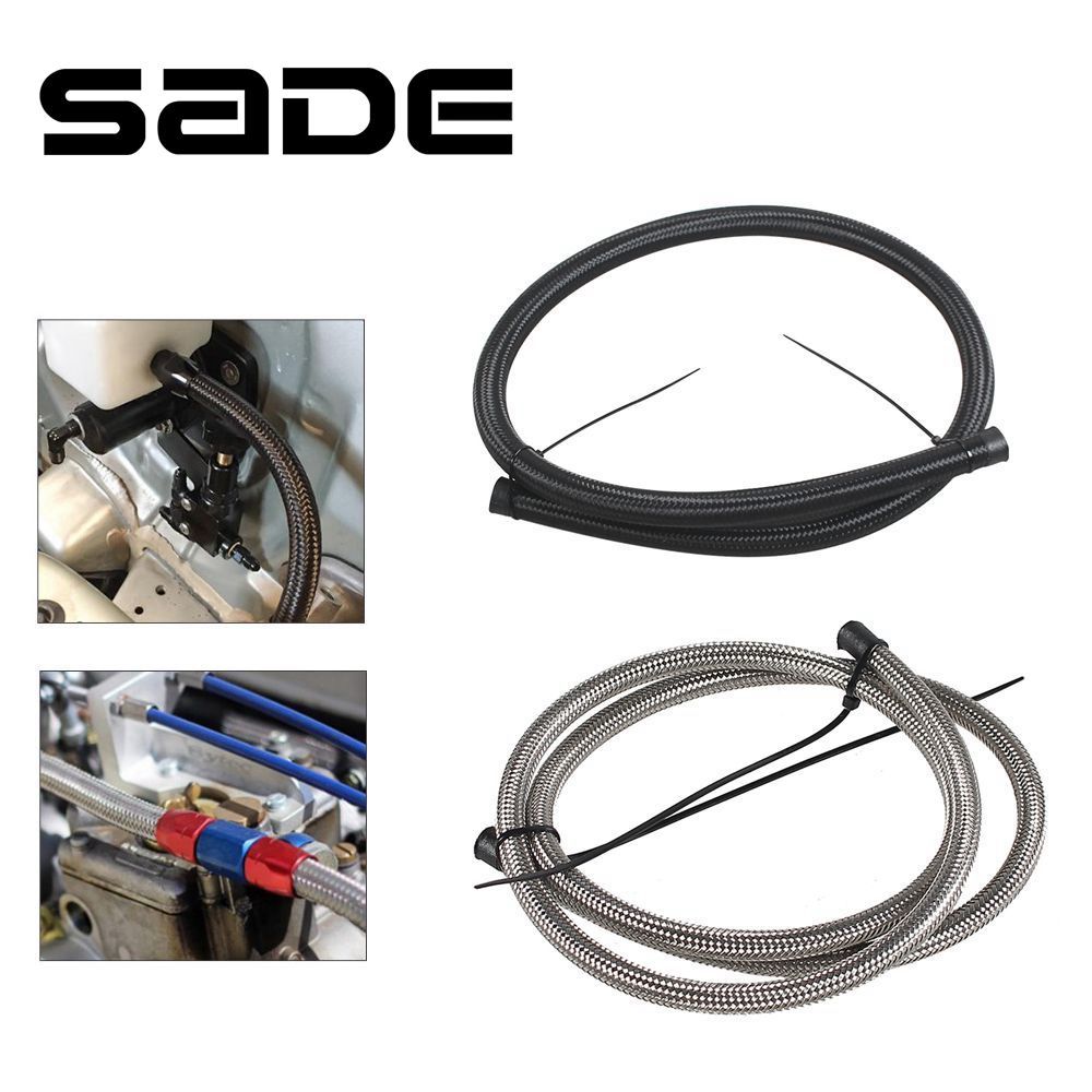 SADE สายท่อน้ํามันเชื้อเพลิง สเตนเลสถัก PTFE AN4-AN12 1 เมตร อุปกรณ์เสริม สําหรับรถแข่ง