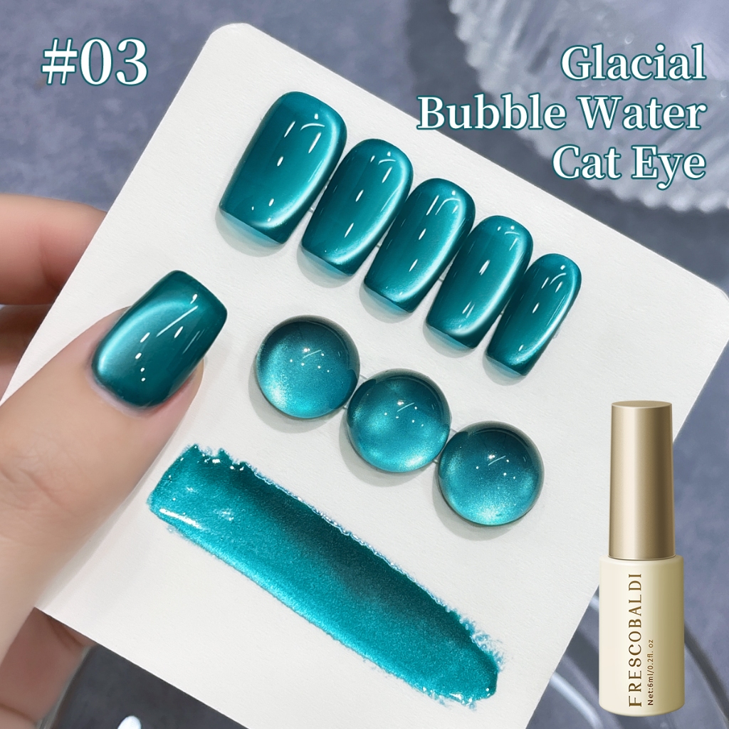 FRESCOBALDI 6ml สไตล์ใหม่สีชมพูสีส้ม Cat Eye Gel ยาทาเล็บติดทนนาน Shining เหมาะสําหรับร้านทําเล็บและ DIY