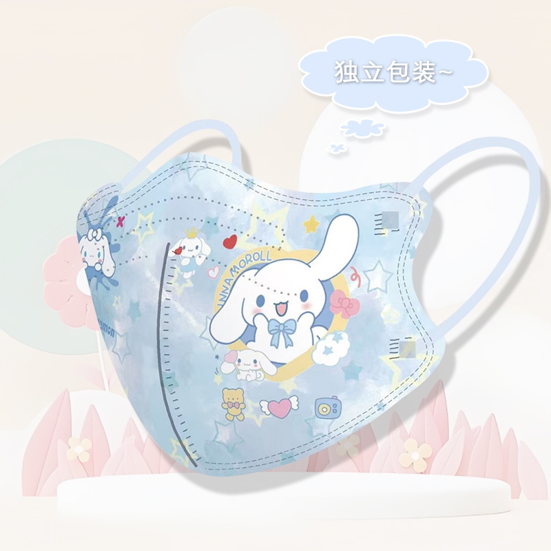 [คลังสินค้าพร้อม][จัดส่งฟรี] Kn95 สําหรับเด็กเด็ก Kuromi My Melody การ์ตูน Breathable KF95 3D Duckbi