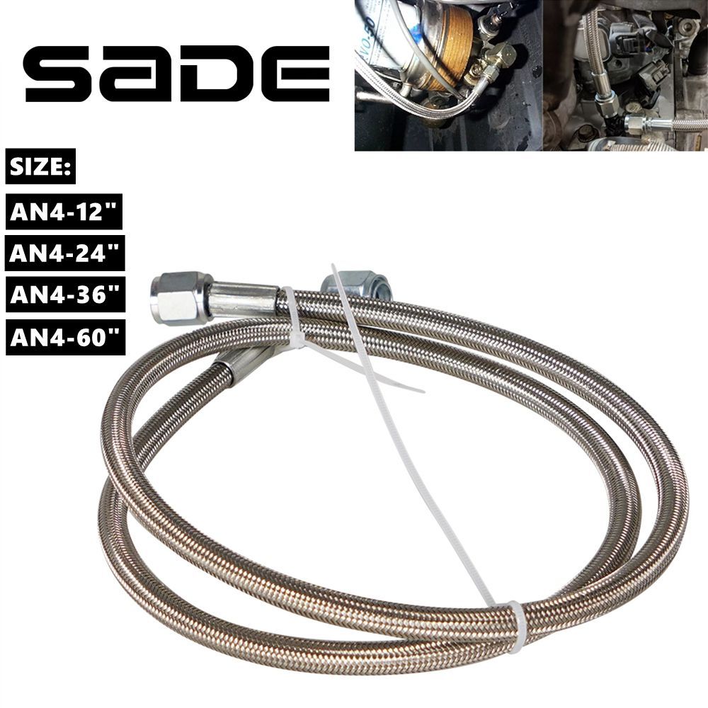 SADE ชุดสายท่อป้อนน้ํามันเทอร์โบ สเตนเลส แบบถัก 12 นิ้ว 24 นิ้ว 36 นิ้ว 48/60/AN4 90 องศา