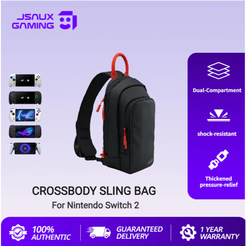 JSAUX กระเป๋าสะพายข้างสําหรับ Switch 2 กระเป๋าสะพายสําหรับ Switch 2, Switch, Lite, OLED, Steam Deck LCD/OLED, ROG Xbox Ally/X, and Legion Go / Go 2 / Go S-BG0131