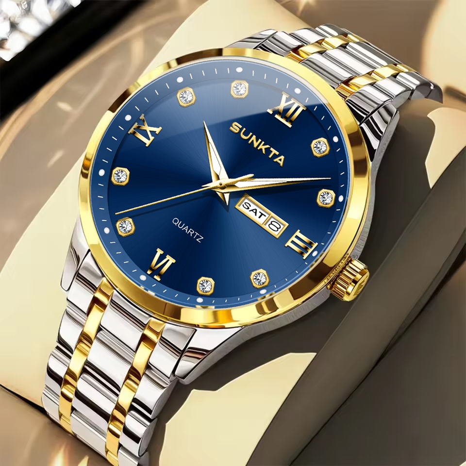 LIGE Mens Watch คุณภาพสูงกันน้ําสแตนเลสสตีลวันที่นาฬิกาสําหรับ Man ใหม่