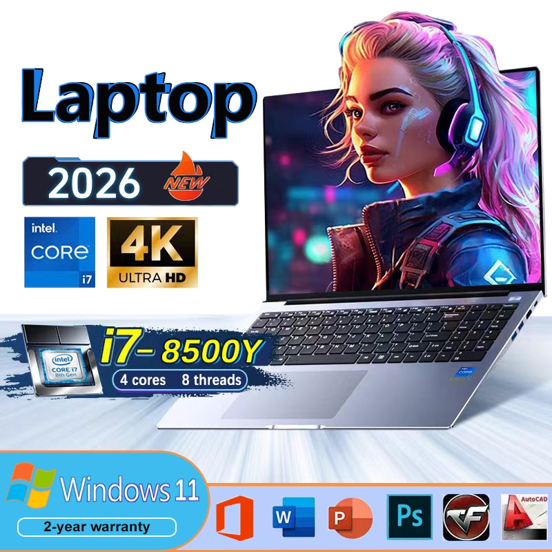 [ใหม่] 15.6 "แล็ปท็อปแบบพกพา 16GB Ram DDR4 2TB SSD Windows 11 Notebook Pc Gamer Intel core i7 คอมพิว