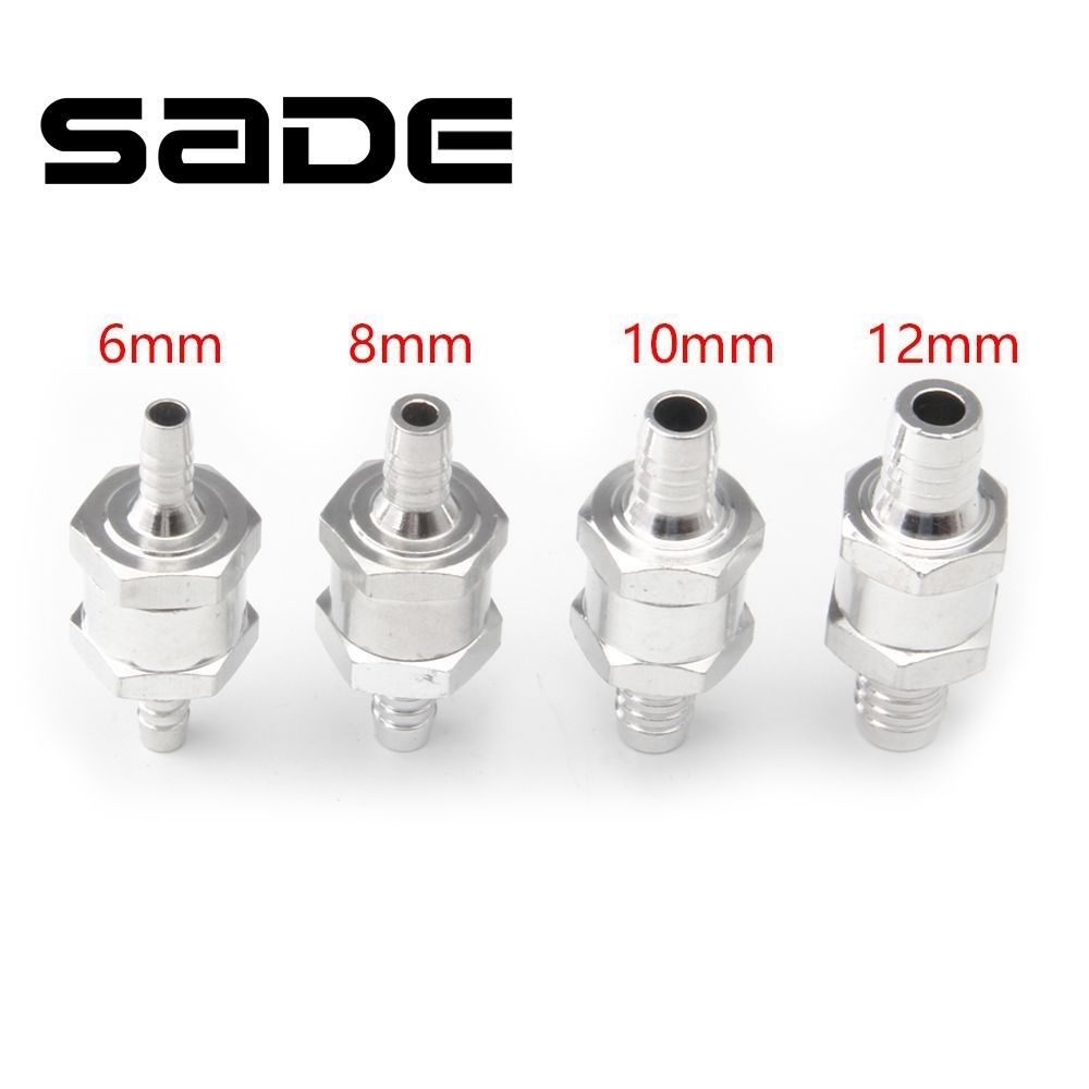 SADE วาล์วตรวจสอบน้ํามันเชื้อเพลิงทางเดียว ไม่ย้อนกลับ อลูมิเนียมอัลลอย สําหรับคาร์บูเรเตอร์ ระบบเชื้อเพลิงแรงดันต่ํา 6 8 10 12 มม. FP-1048A