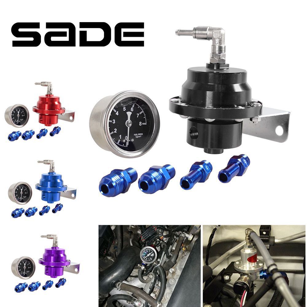 SADE เครื่องควบคุมความดันน้ํามันเชื้อเพลิง Type S ปรับได้ พร้อมเกจวัดของเหลว สําหรับยานพาหนะ