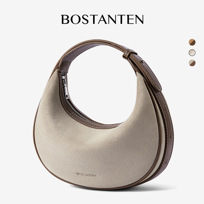 BOSTANTEN Suede Moon Bag กระเป๋าถือผู้หญิง กระเป๋าแฟชั่นสุดประณีต อเนกประสงค์