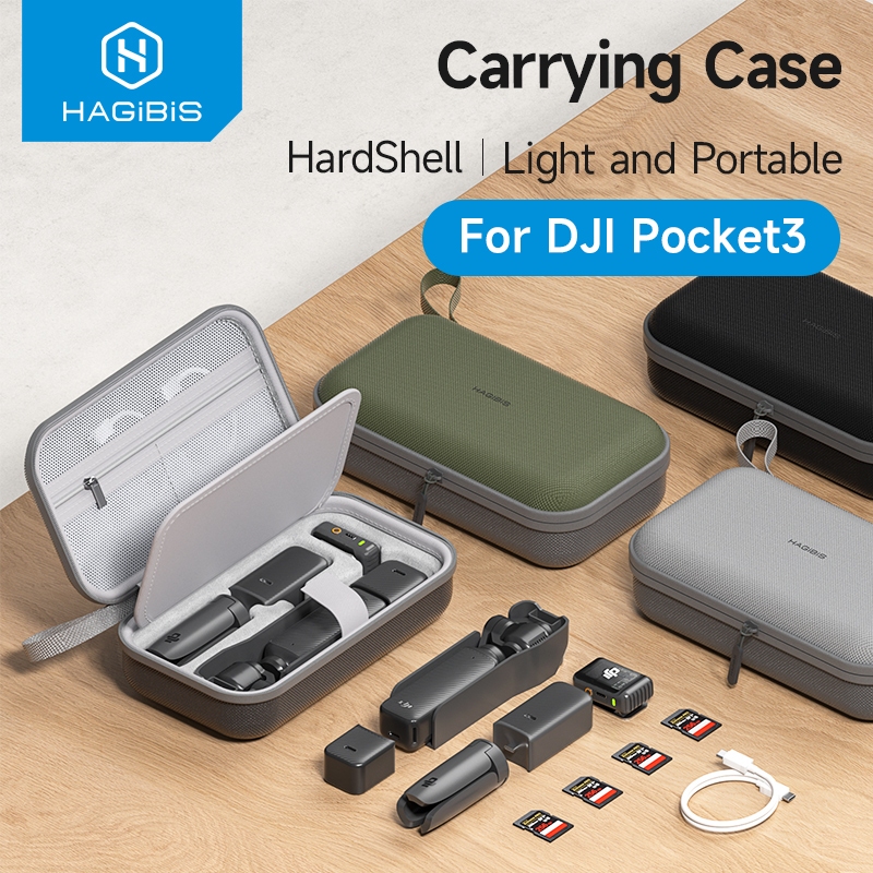 Hagibis กระเป๋าพกพาแบบพกพาสําหรับ DJI Osmo Pocket 3 Creator Combo กระเป๋าเก็บสําหรับ Gimbal Stabilizer Card Reader อุปกรณ์เสริม