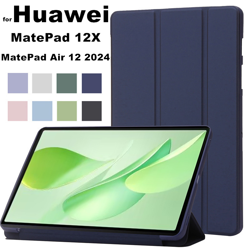 for Huawei MatePad Air 12 Air12 12X 12 Inch 2024 BKY-W00 W10 W20 W09 Cover PU Leather Case With Sili