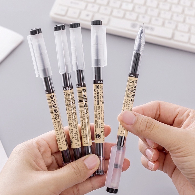 ปากกาเจล 0.35 มม. 0.5 มม. ปากกาหมึกดำสีฟ้าสีแดงปากกาหมึกความจุสูงปากกานักเรียนเครื่องมือเขียนเครื่องเขียน ราคา ถูกที่สุด ดีลบีเคเค แกลเลอรีภาพที่ 3