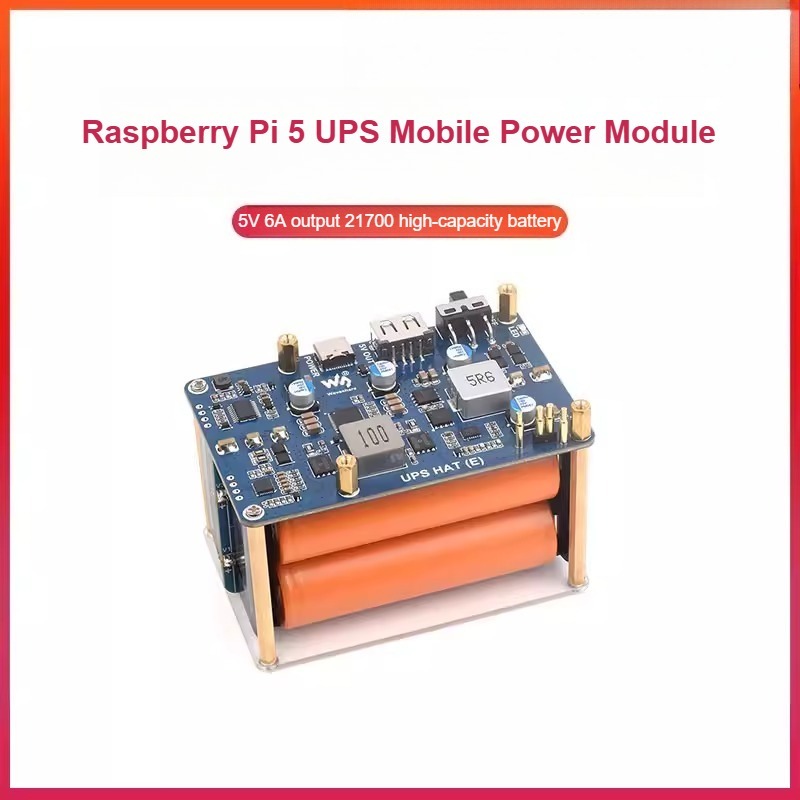 Raspberry Pi 5 UPS โมดูลจ่ายไฟมือถือ Raspberry Pi 5 บอร์ดขยายแบตเตอรี่แหล่งจ่ายไฟอย่างต่อเนื่อง