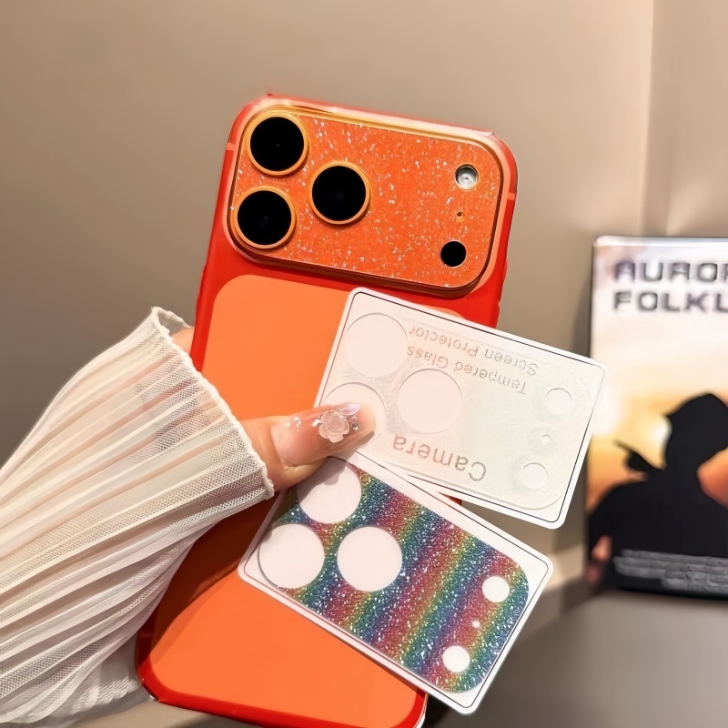 Soft PET กล้องสําหรับ iPhone 17 Pro Max Glitter เลนส์กล้องฟิล์มสําหรับ iPhone 17 Pro เลนส์กล้องฐานเลนส์ป้องกันหน้าจอ
