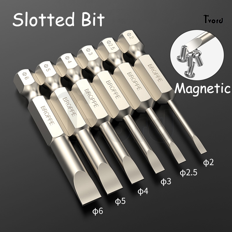 Slotted ไขควง Bits 50 มม./75 มม./100/150 มม.ยาวไขควงปลายแม่เหล็กแบน Bits S2 เหล็ก 1/4 นิ้ว Shank เครื่องมือ