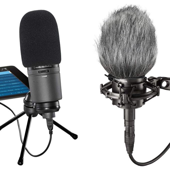 กระจกและฝาครอบโฟม,ในร่มกลางแจ้งไมโครโฟน Wind Muff สําหรับ Audio-Technica AT2020, AT2020USB, AT2020US