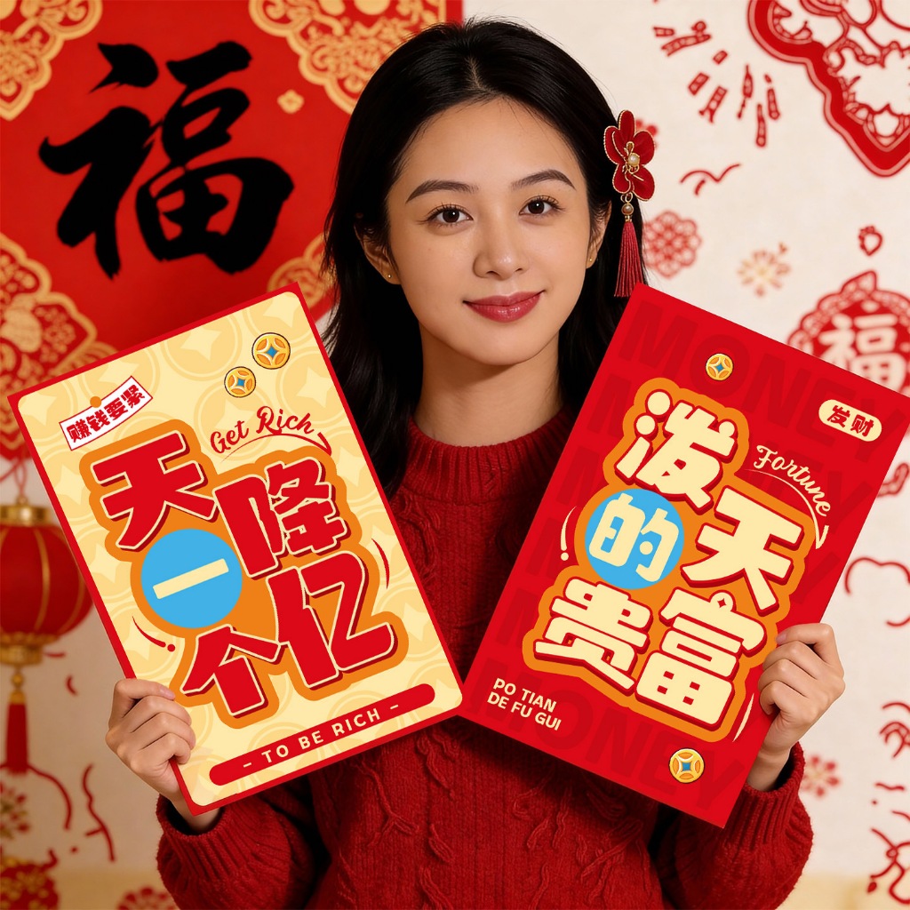 2 ชิ้น CNY 2026 ปีม้าซองจดหมายสีแดงแบบกําหนดเองสร้างสรรค์ปีใหม่ซองเงินนําโชคสําหรับของขวัญองค์กรและการตกแต่งเทศกาลฤดูใบไม้ผลิ