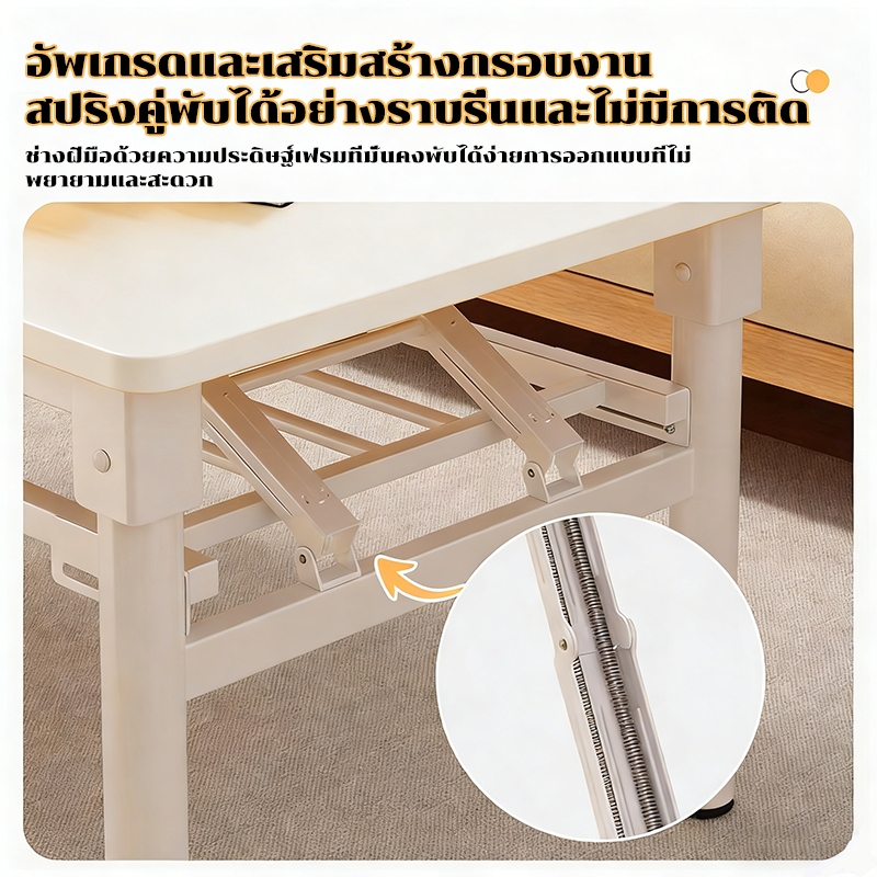 โต๊ะกลางโซฟา โต๊ะพับได้ โต๊ะรับแขก 100/120cm 2ชั้น โต๊ะหน้าโซฟา ขาโต๊ะเหล็ก แข็งแรงทนทาน ไม่ต้องประกอบ【มาพร้อมใช้】 - รูปที่ 3