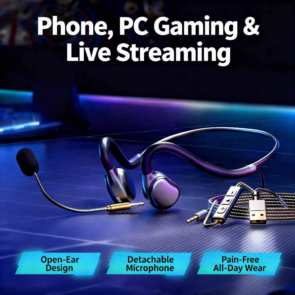 Leyoya Premium Gaming Earset สําหรับพีซี - ตัวนําอะคูสติกแบบมีสายเปิดหูพร้อมไมโครโฟนตัดเสียงรบกวนคู่ | ชุดหูฟัง USB Type-C สุดยอดสําหรับนักเล่นเกม Pinoy | ตําแหน่งเสียงที่เหนือกว่า