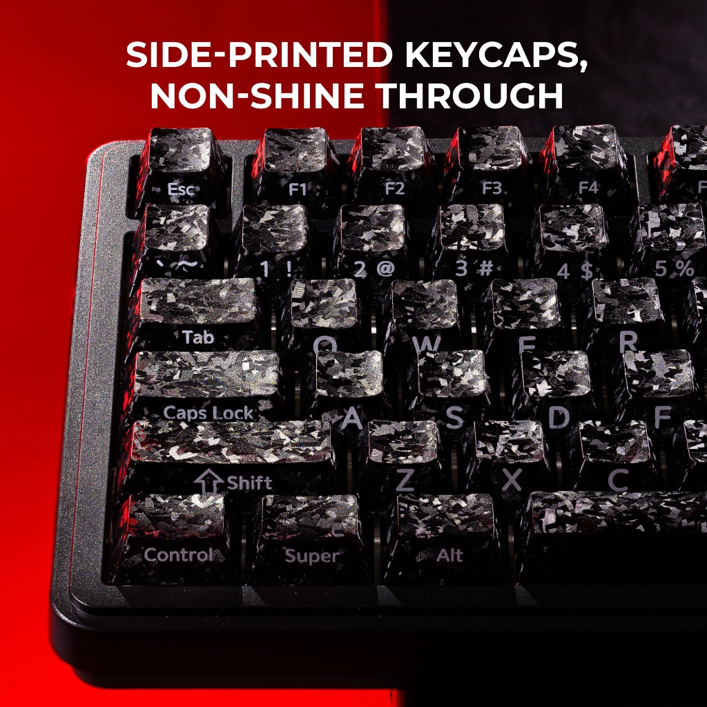 XVX Forged Carbon-Look Cherry Profile 119 คีย์คีย์บอร์ดเครื่องกล Keycaps เข้ากันได้กับ MX ทั้งหมด