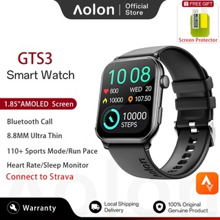 Aolon GTS3 Smart Watch 1.85" AMOLED Screen Bluetooth Call IP68 Waterproof Sport Fitness Tracking Heart Rate Sleep Health Monitoring Strava Smartwatch