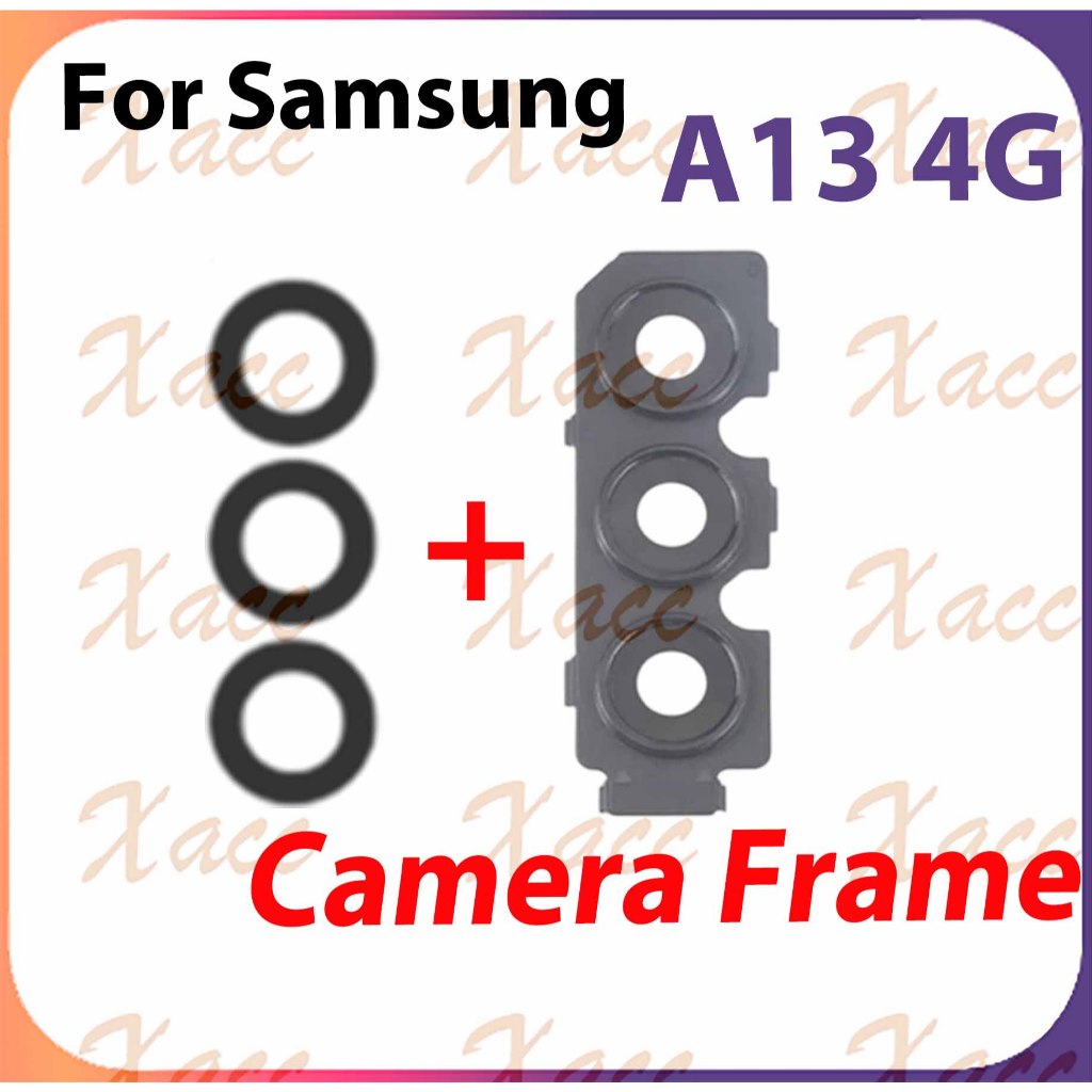 สําหรับ Samsung Galaxy A13 4G ฝาครอบเลนส์กระจกด้านหลังพร้อมกรอบเลนส์กล้องด้านหลังการติดตั้งเปลี่ยนโทรศัพท์