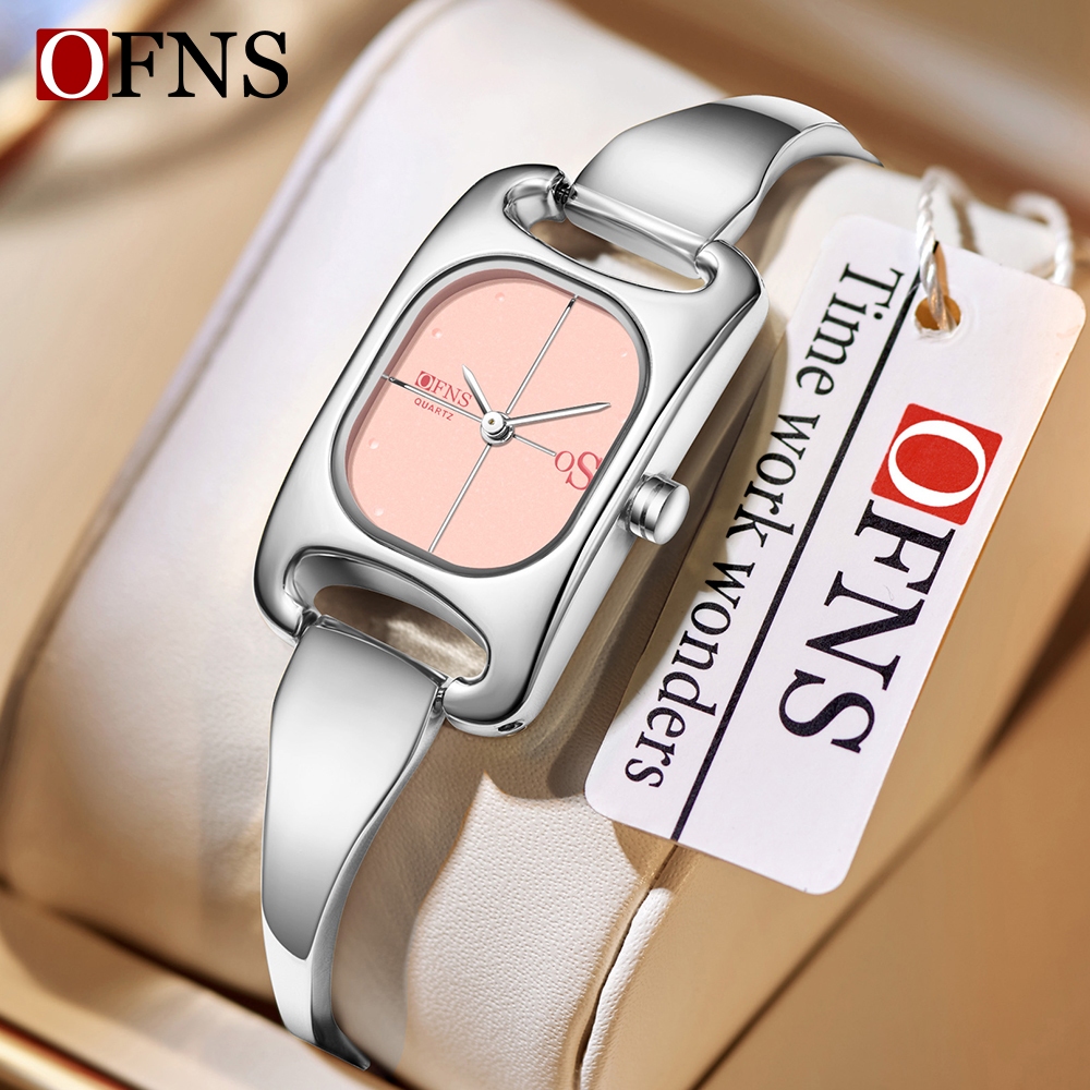 OFNS 5518 ใหม่แฟชั่นสร้อยข้อมือผู้หญิงนาฬิกาเครื่องประดับหัวเข็มขัดสายคล้องคอ 3ATM นาฬิกาข้อมือควอตซ