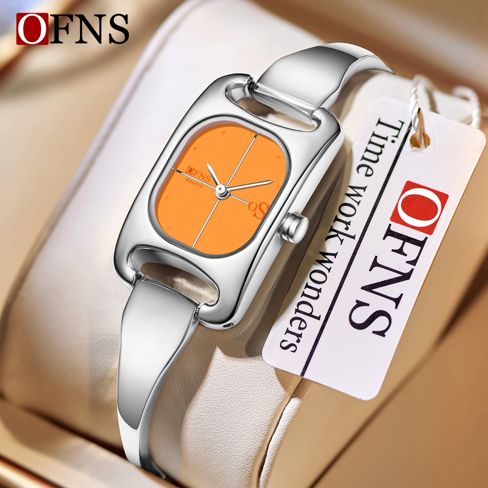 OFNS 5518 ใหม่แฟชั่นสร้อยข้อมือผู้หญิงนาฬิกาเครื่องประดับหัวเข็มขัดสายคล้องคอ 3ATM นาฬิกาข้อมือควอตซ