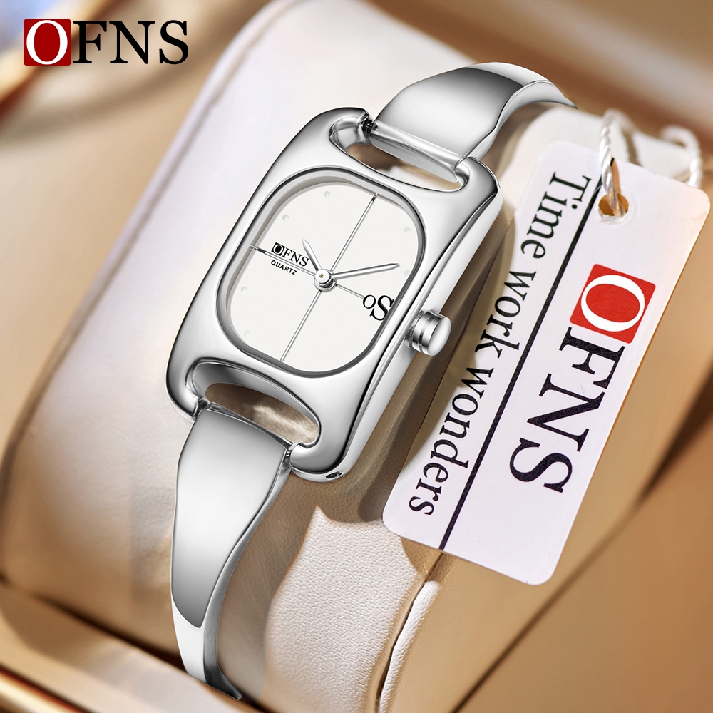 OFNS 5518 ใหม่แฟชั่นสร้อยข้อมือผู้หญิงนาฬิกาเครื่องประดับหัวเข็มขัดสายคล้องคอ 3ATM นาฬิกาข้อมือควอตซ