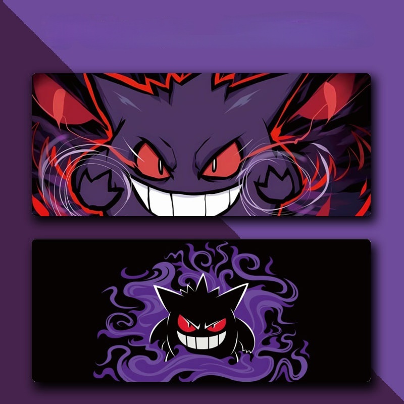 Pokémon Pokémon Gengar แผ่นรองเมาส์อะนิเมะแผ่นรองโต๊ะน่ารักแผ่นรองคีย์บอร์ดโต๊ะนักเรียนเกมสําหรับเล่นเกม
