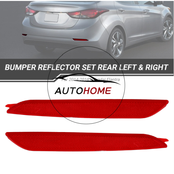 สําหรับ 2014-2016 Hyundai Elantra ด้านหลังกันชน Reflector ซ้ายและขวาคู่ชุด