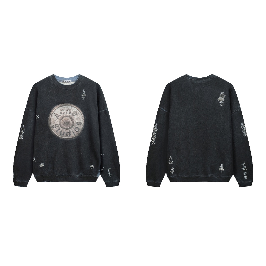 เสื้อกันหนาวสไตล์คลาสสิก ฤดูหนาว พร้อมตราสัญลักษณ์และตัวอักษรพิมพ์ลายแบบบุบบนเนื้อผ้าฝ้ายบริสุทธิ์ - รูปที่ 2