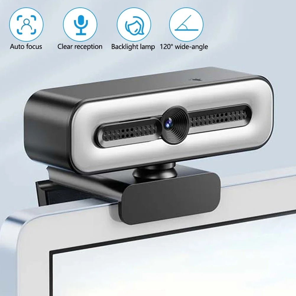 กล้อง Webcam 4K พร้อมไมโครโฟน สำหรับ PC Laptop กล้องเว็บแคม HD 1080p ออโต้โฟกัส 60fps Video Conferen