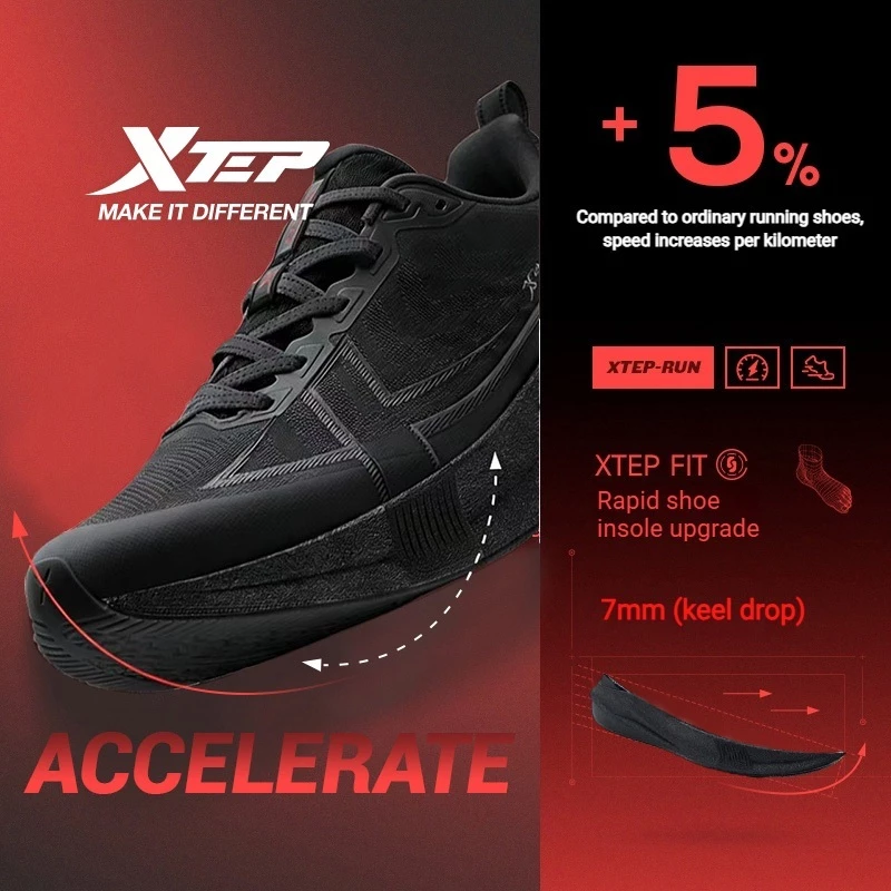 XTEP 2000KM 5.0 รองเท้าวิ่ง Rebound Shock Absorption น้ำหนักเบา thumbnail 4