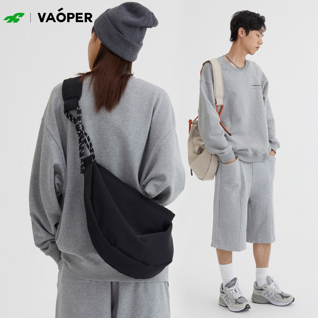 【ล้างสต็อก】VAOPER กระเป๋าทรงขนมจีบ | กระเป๋าเสี้ยว | สไตล์ญี่ปุ่น | ความจุขนาดใหญ่ | ไนลอนกันน้ํา | L151