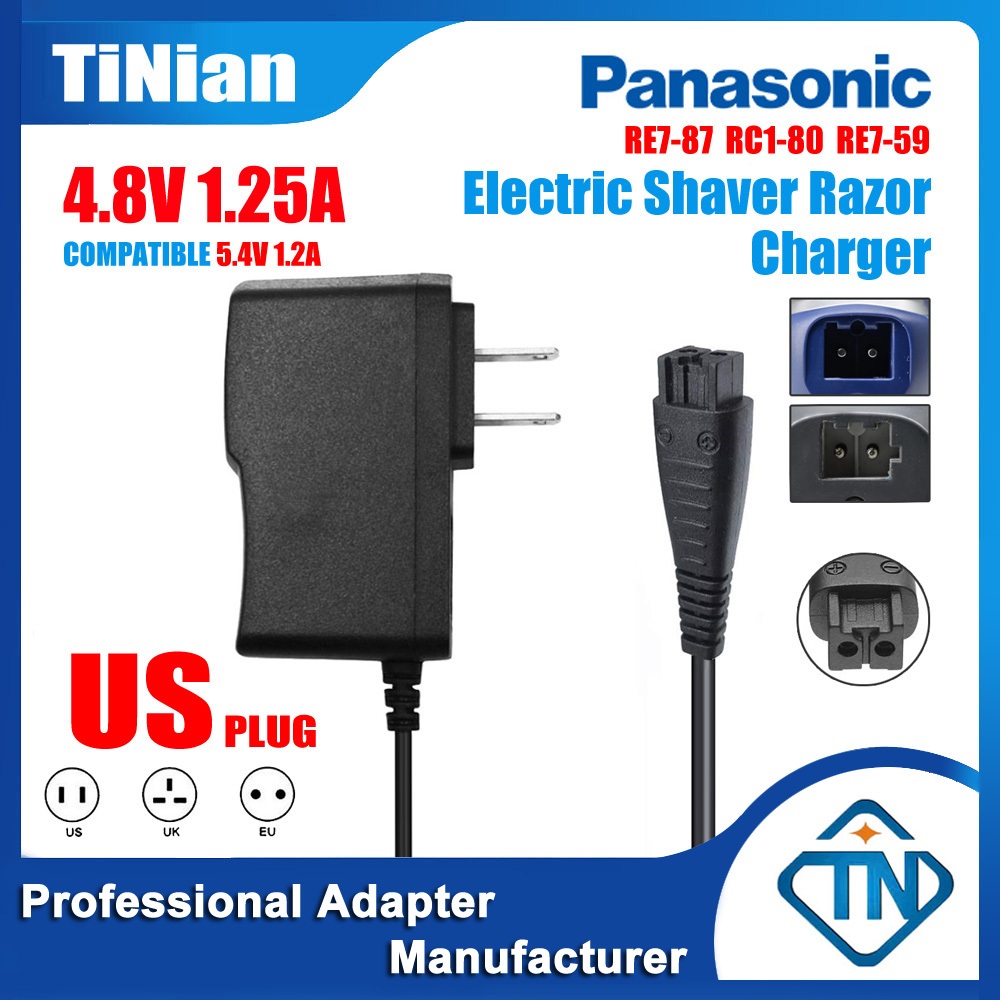 4.8V 1.25A อะแดปเตอร์ AC Charger RE7-87 ใช้งานร่วมกับ 5.4V 1.2A RE9-73 WERGP80K7664 สําหรับ Panasoni