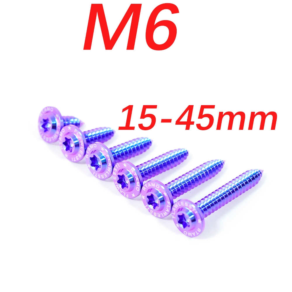 FLAWLESSTI M6x15-40 Gr5 สกรูเกลียวปล่อยไทเทเนียมสําหรับสกู๊ตเตอร์รถจักรยานยนต์