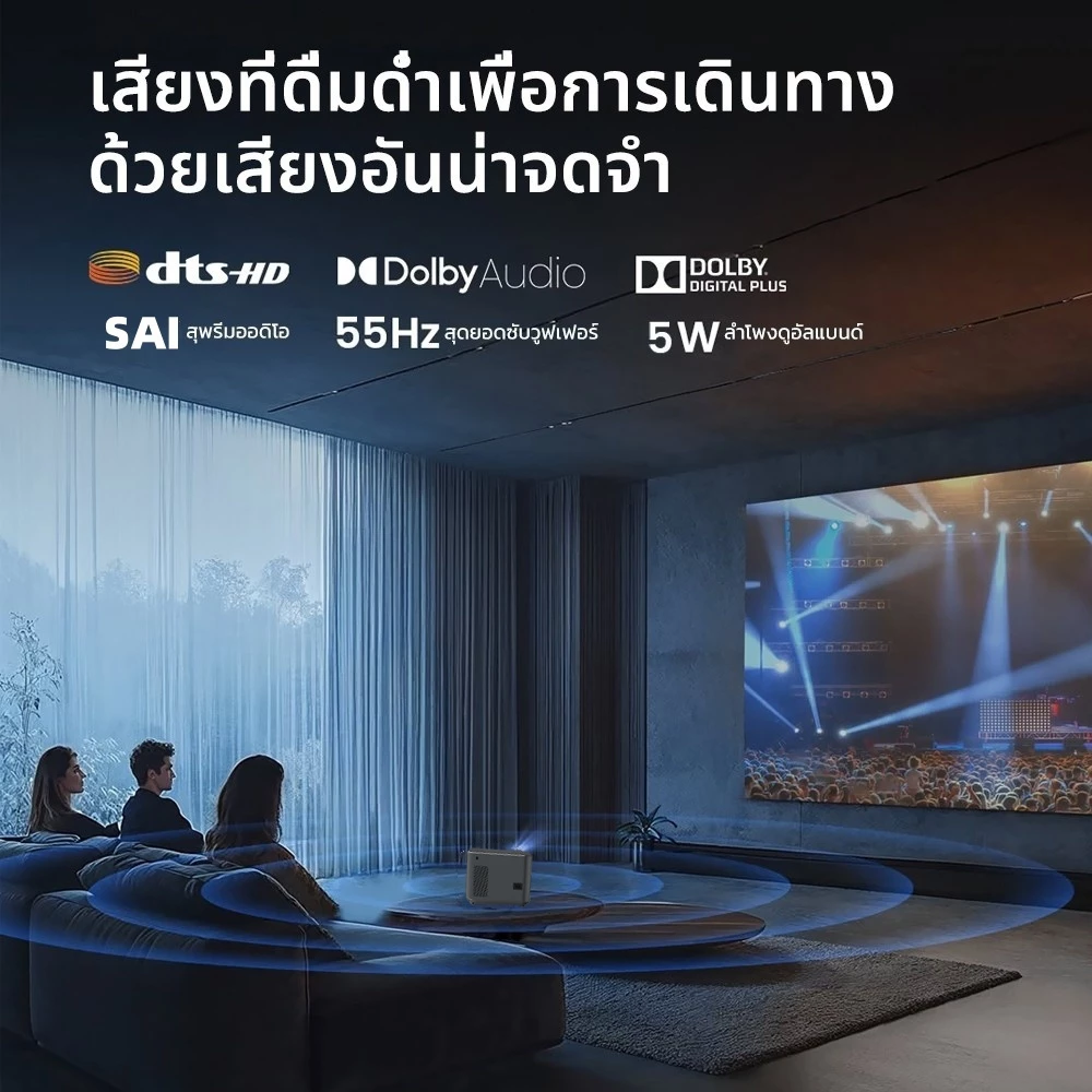โปรเจคเตอร์ JY540 Ultra HD  คุณสมบัติ Wi-Fi 6 และ Bluetooth 5  โปรเจคเตอร์โฮมเธียเตอร์  โปรเจคเตอร์ 4K 1080P  ระบบ Android 13.0 ในตัว  รองรับ YouTube thumbnail 7