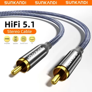 SUNKANDI สายซับวูฟเฟอร์ RCA เป็น RCA คุณภาพเสียงความเที่ยงตรงสูงสายสัญญาณเสียงสําหรับการ์ดเสียงทีวี