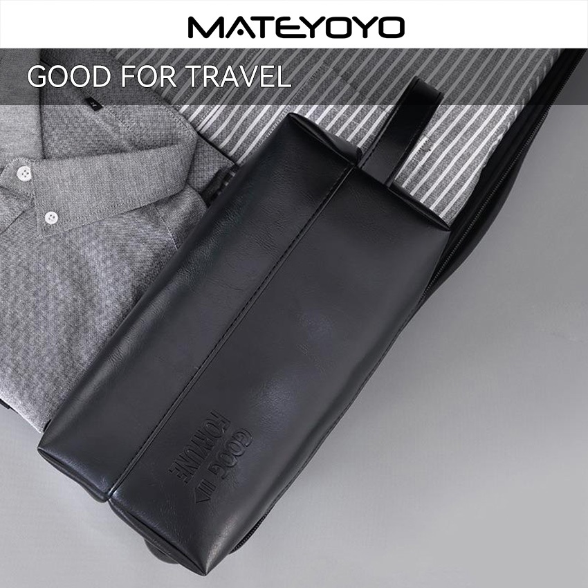 MATEYOYO กระเป๋าเครื่องสําอาง PU กระเป๋าความจุขนาดใหญ่กระเป๋าแต่งหน้ากระเป๋าถือขนาดใหญ่ความจุกระเป๋าเครื่องสําอางกระเป๋าล้าง - รูปที่ 4