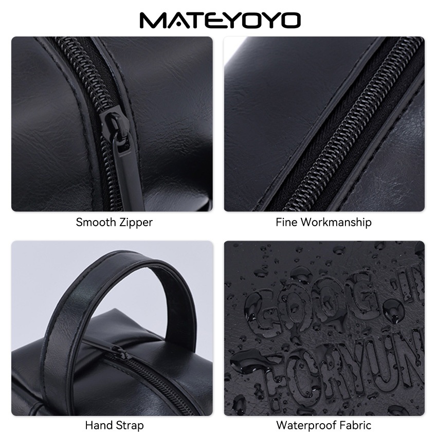 MATEYOYO กระเป๋าเครื่องสําอาง PU กระเป๋าความจุขนาดใหญ่กระเป๋าแต่งหน้ากระเป๋าถือขนาดใหญ่ความจุกระเป๋าเครื่องสําอางกระเป๋าล้าง - รูปที่ 6