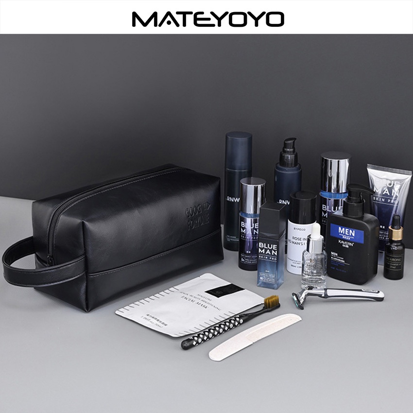 MATEYOYO กระเป๋าเครื่องสําอาง PU กระเป๋าความจุขนาดใหญ่กระเป๋าแต่งหน้ากระเป๋าถือขนาดใหญ่ความจุกระเป๋าเครื่องสําอางกระเป๋าล้าง - รูปที่ 5