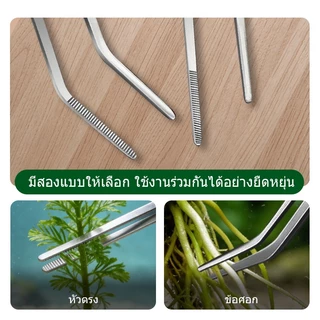 IVON อุปกรณ์จัดตู้ไม้น้ำ เสตนเลส เซท 4 ชิ้น🐟️ แหนบ กรรไกร ที่เกลี่ยทรายตู้ปลา เครื่องมือทําความสะอาด ชุดเริ่มต้นจัดตู้ปลา Stainless Steel Aquascaping Tool Set
