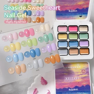 XEIJAYI Island Sweetheart Series 12 สีชุดสี Macaron เหมาะสําหรับร้านทําเล็บและครอบครัว DIY